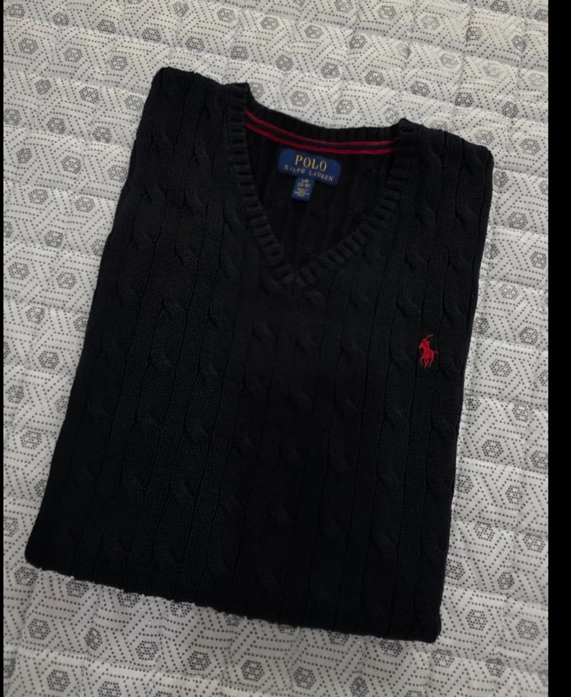 폴로 케이블 V넥 니트 조끼 95 상품이미지1