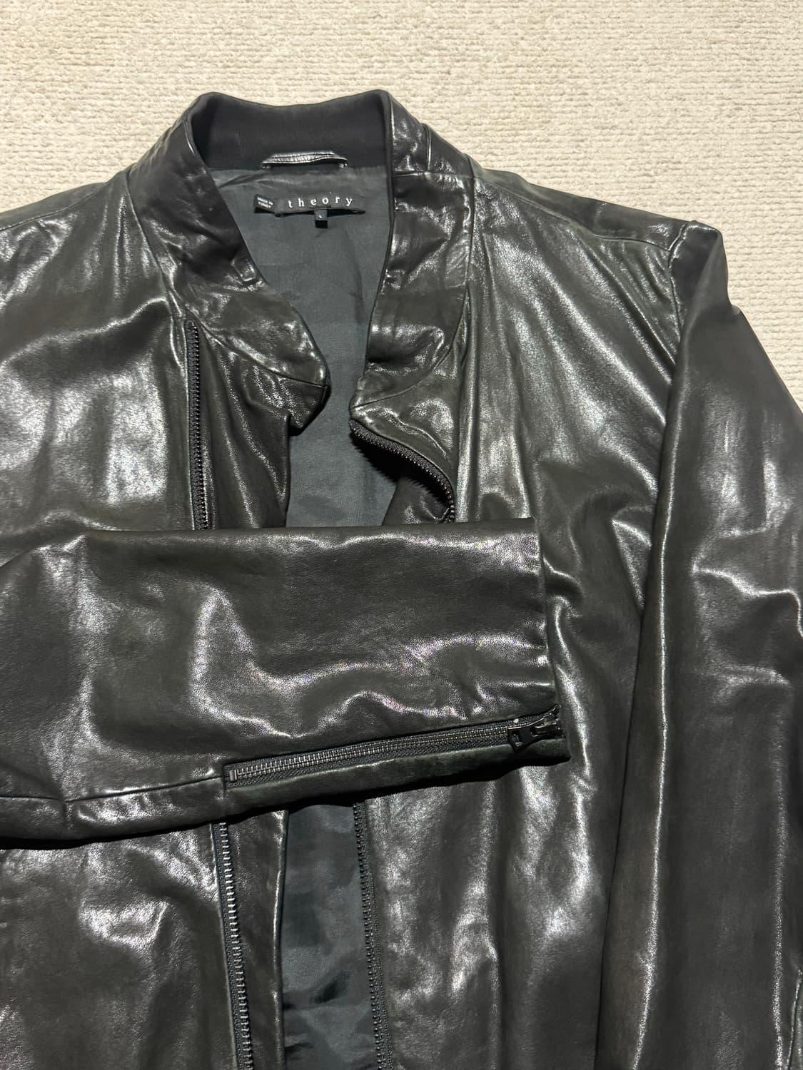 Theory 양가죽 라이더 자켓 L 상품이미지3