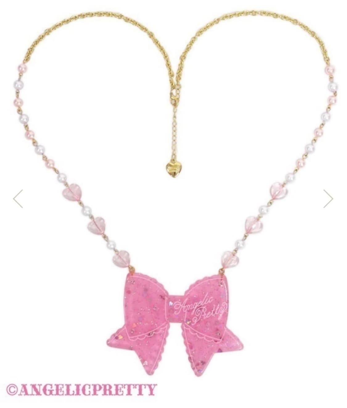 엔젤릭프리티 핑크 리본 목걸이 진주 로리타 점스카 상품이미지1