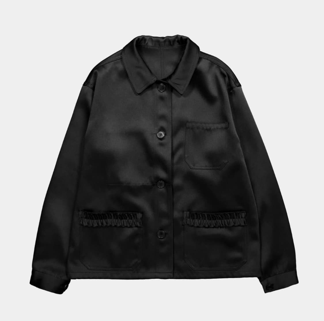 구해요) 생긴스튜디오 새틴 프렌치 러플 자켓 상품이미지1