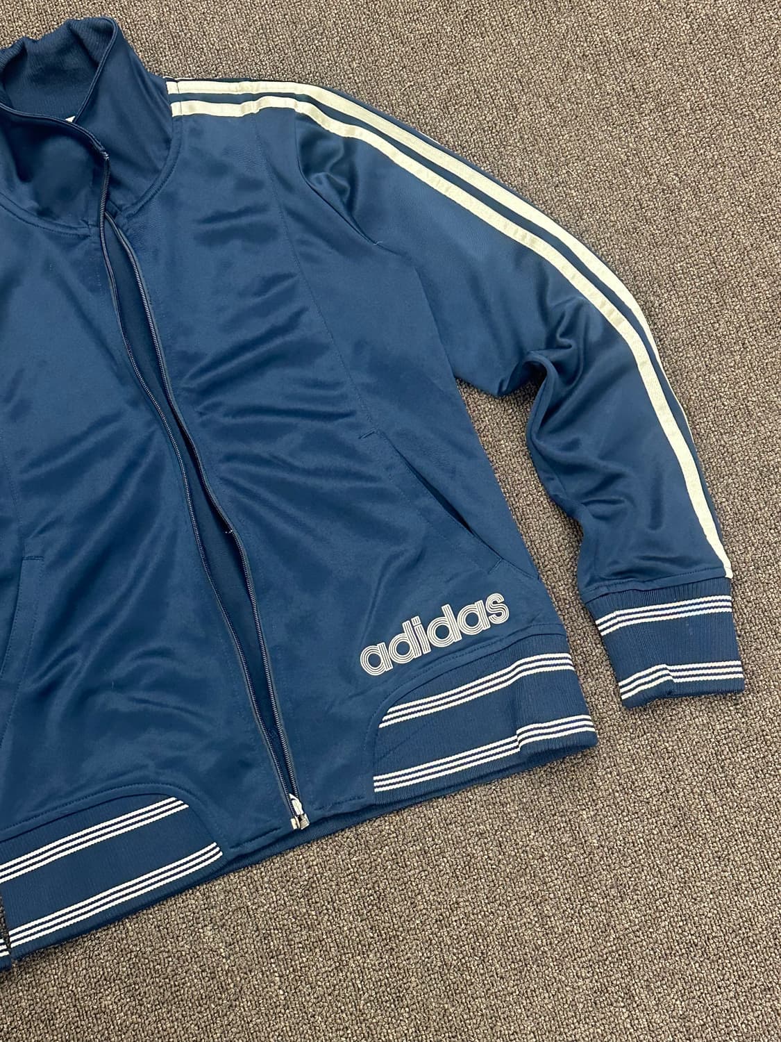 L)ADIDAS vintage 여성 네이비 트랙탑 져지(지퍼고장) 상품이미지4