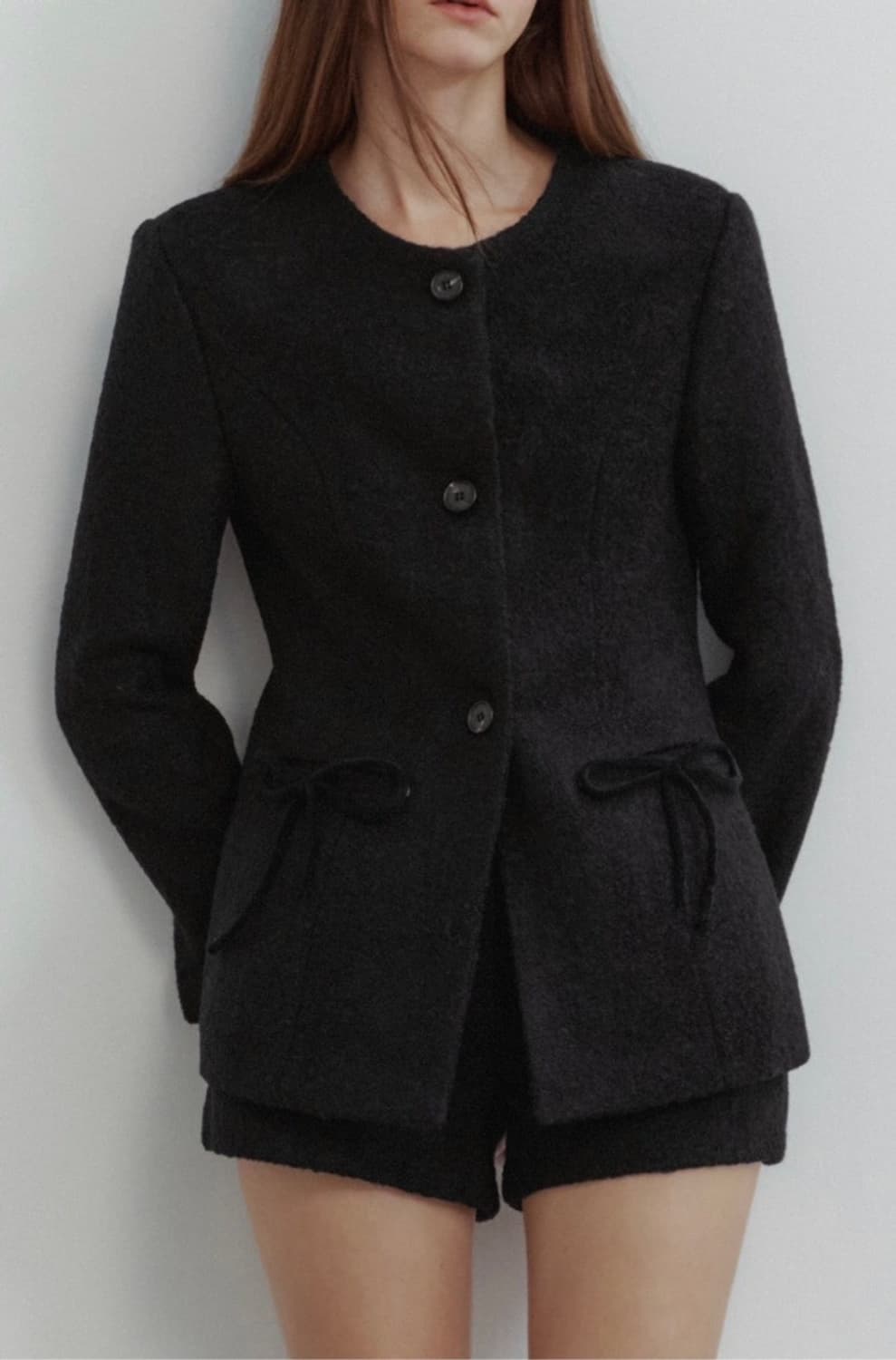 새상품 세트 판매) thetis 더티스 포켓 리본 트위드 자켓, 팬츠 상품이미지2