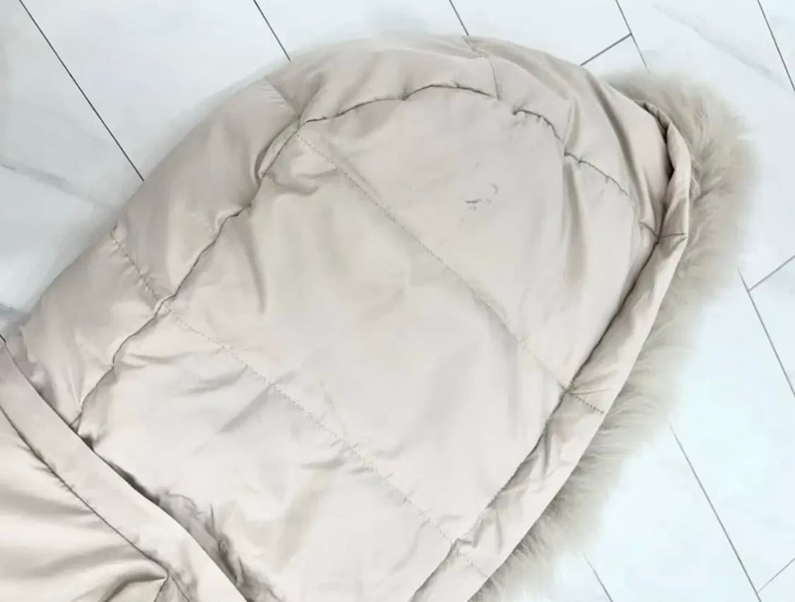 빈티지 핑크 베이지 퍼 후드 패딩 상품이미지4