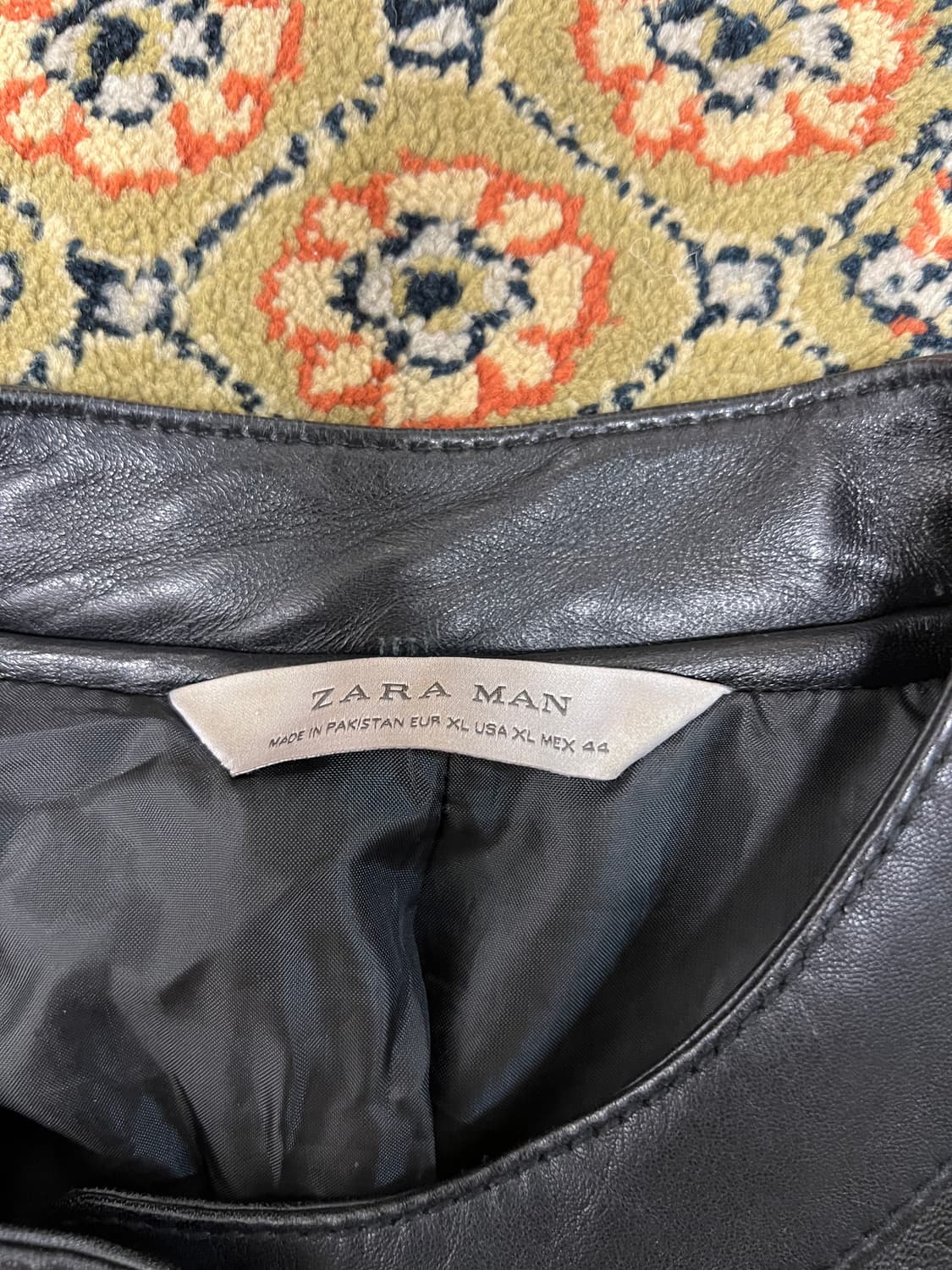 [XL] 자라 양가죽 싱글 바이커 라이더 자켓 블랙 상품이미지2