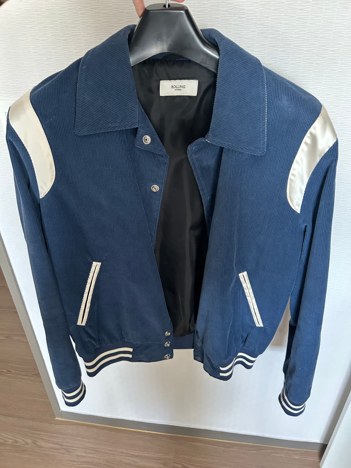 롤링 코듀로이 바시티 자켓 L네이비 상품이미지1