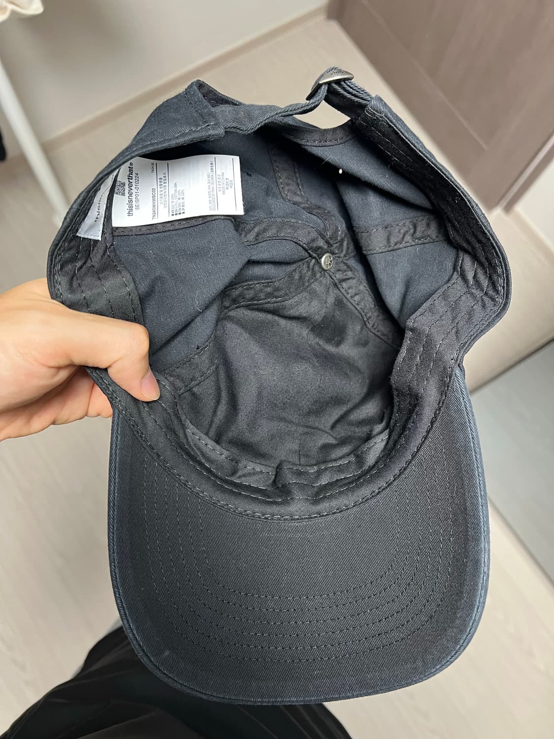 디스이즈네버댓 Overdyed E/T-Logo Cap Black 상품이미지3
