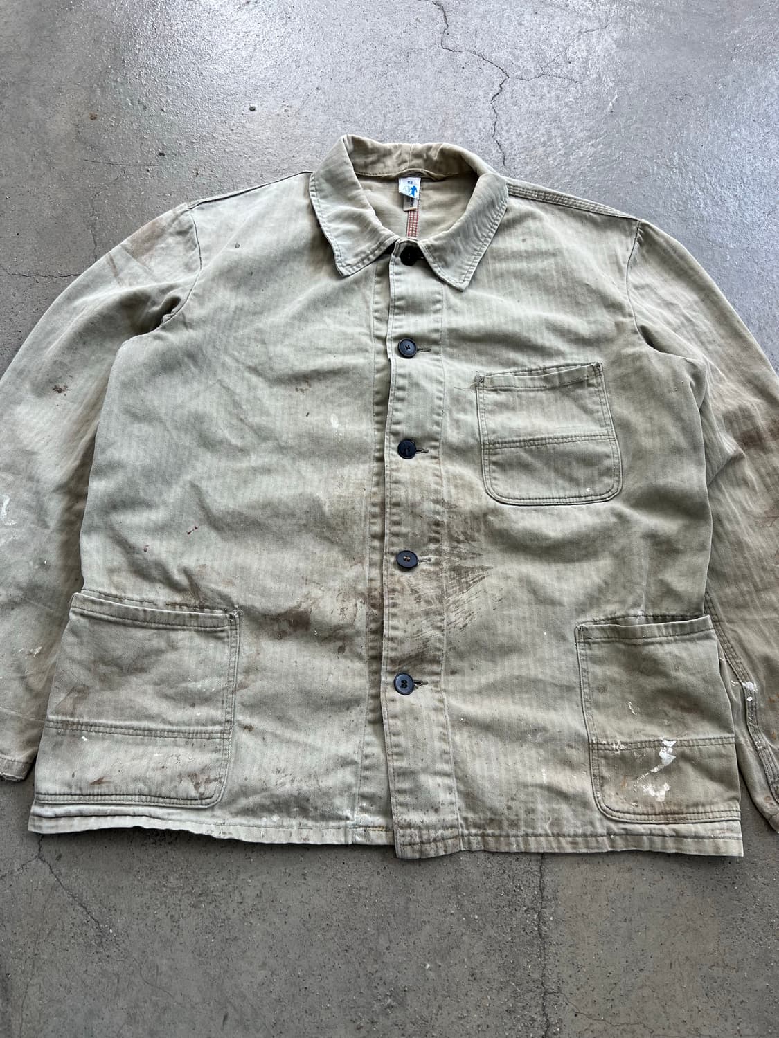HARD FADED VINTAGE BEIGE HBT 헤링본 프렌치워크자 상품이미지3