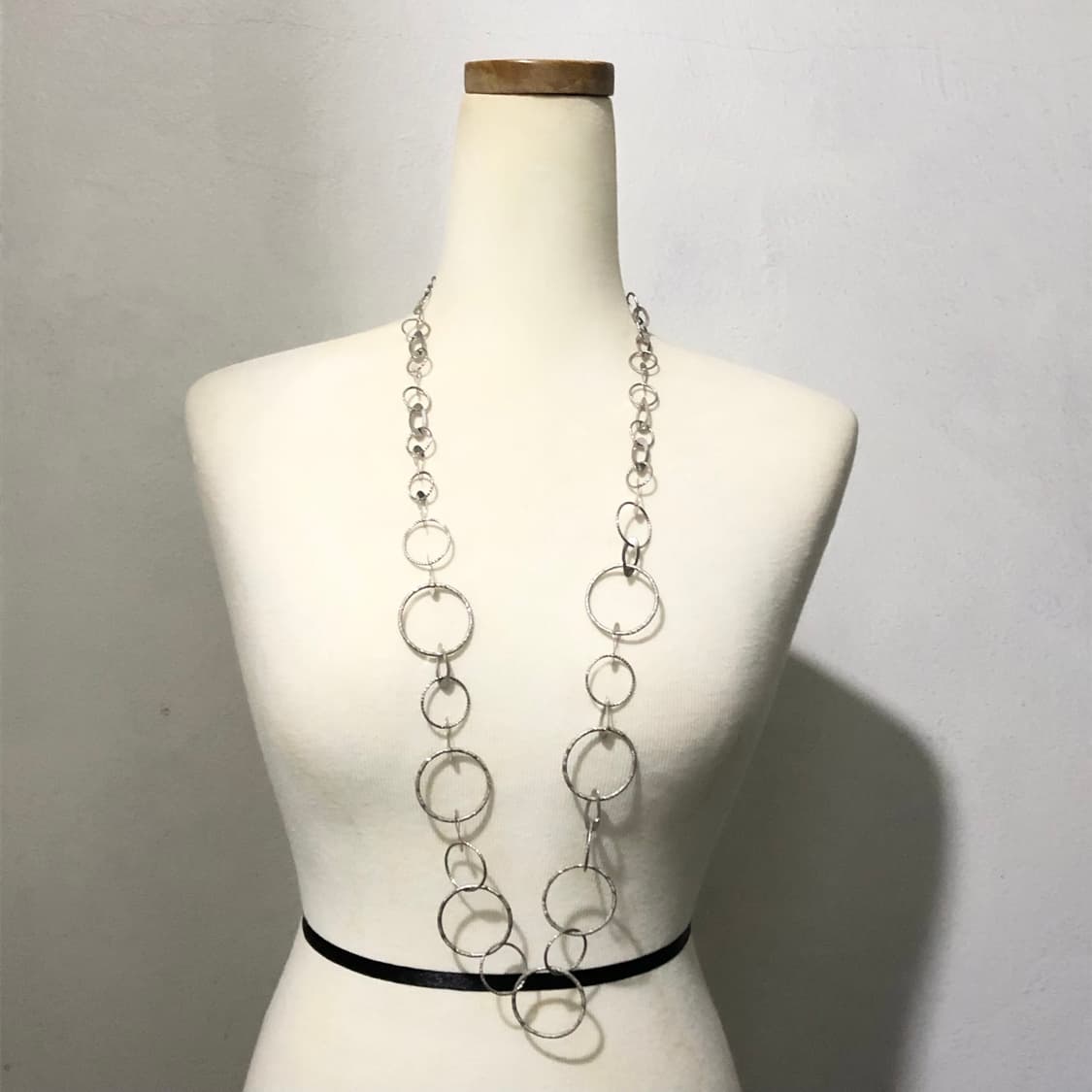 빈티지 체인 벨트 써클 실버 롱목걸이 긱시크 펑크 갸루 y2k 페어리 상품이미지1