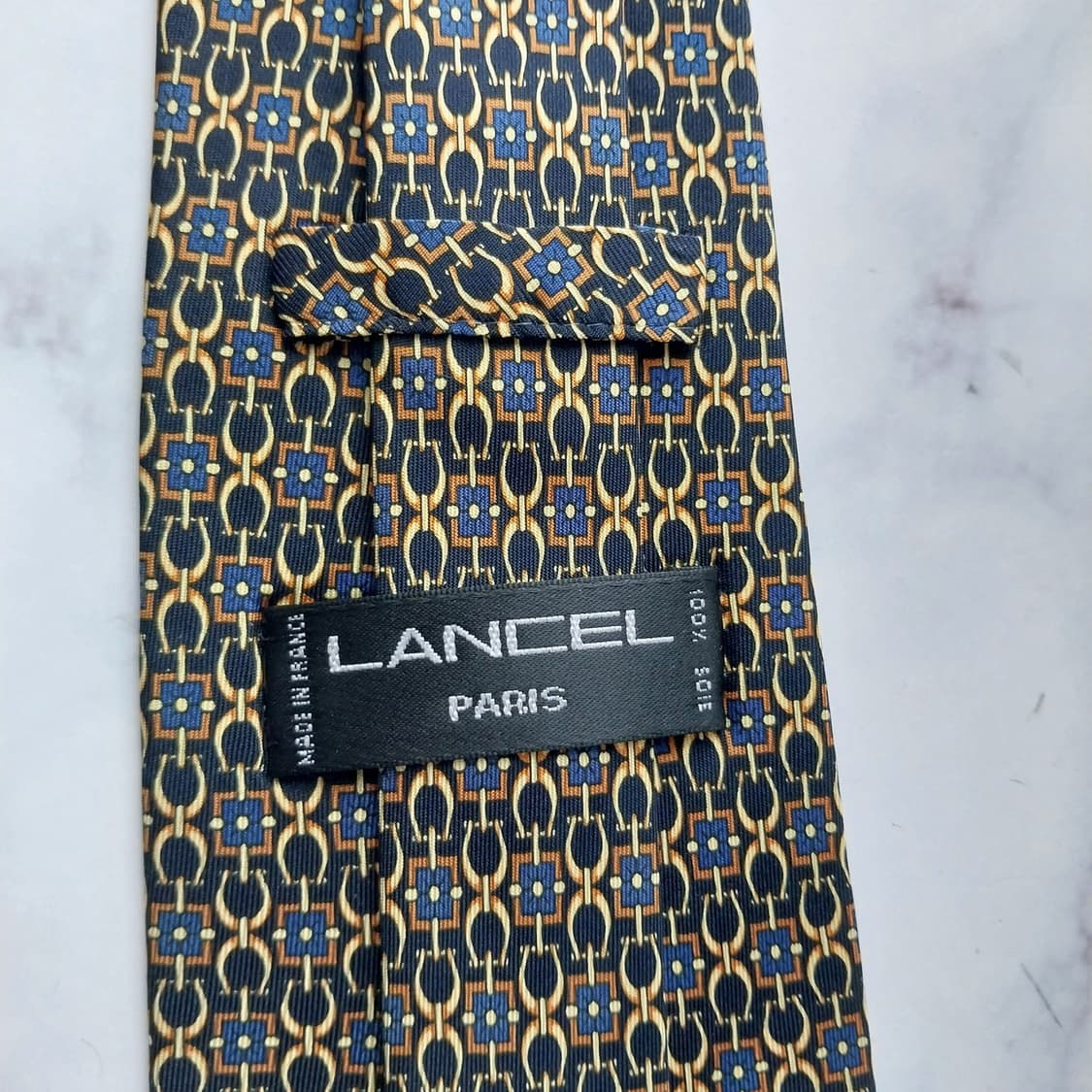 란셀 실크 블랙 패턴 넥타이 9.4cm A+등급 K2182 상품이미지9