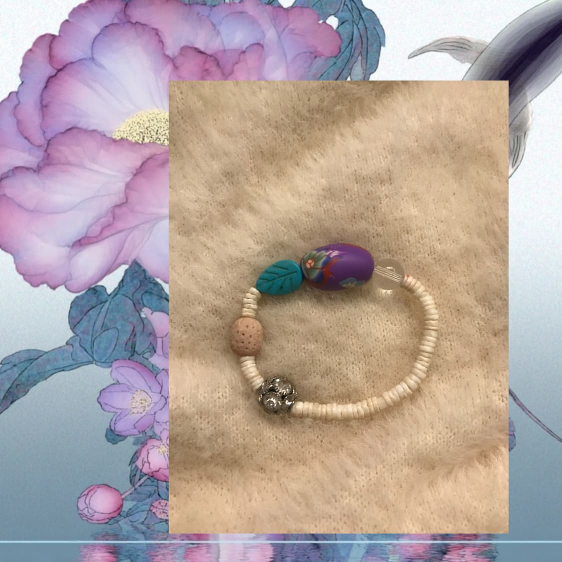 오리엔탈 핸드메이드 빈티지 팔찌 동양풍 악세사리 보라 컬러 상품이미지1