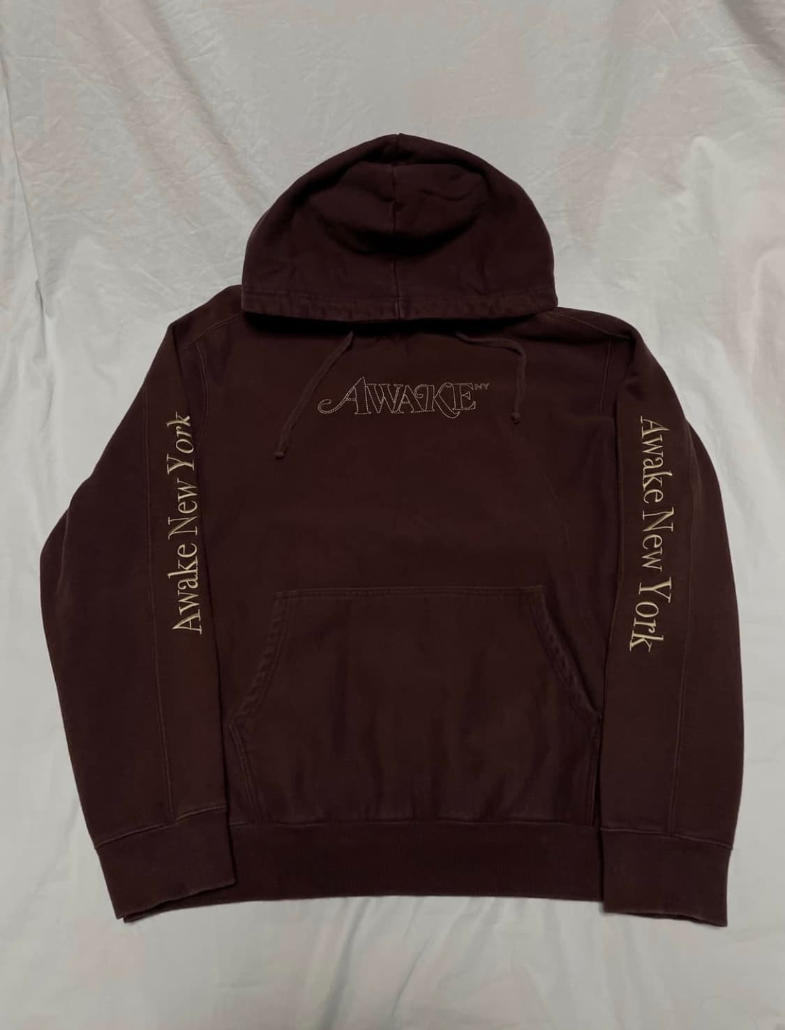 어웨이크 뉴욕 브라운 리버스위브 후드 상품이미지1