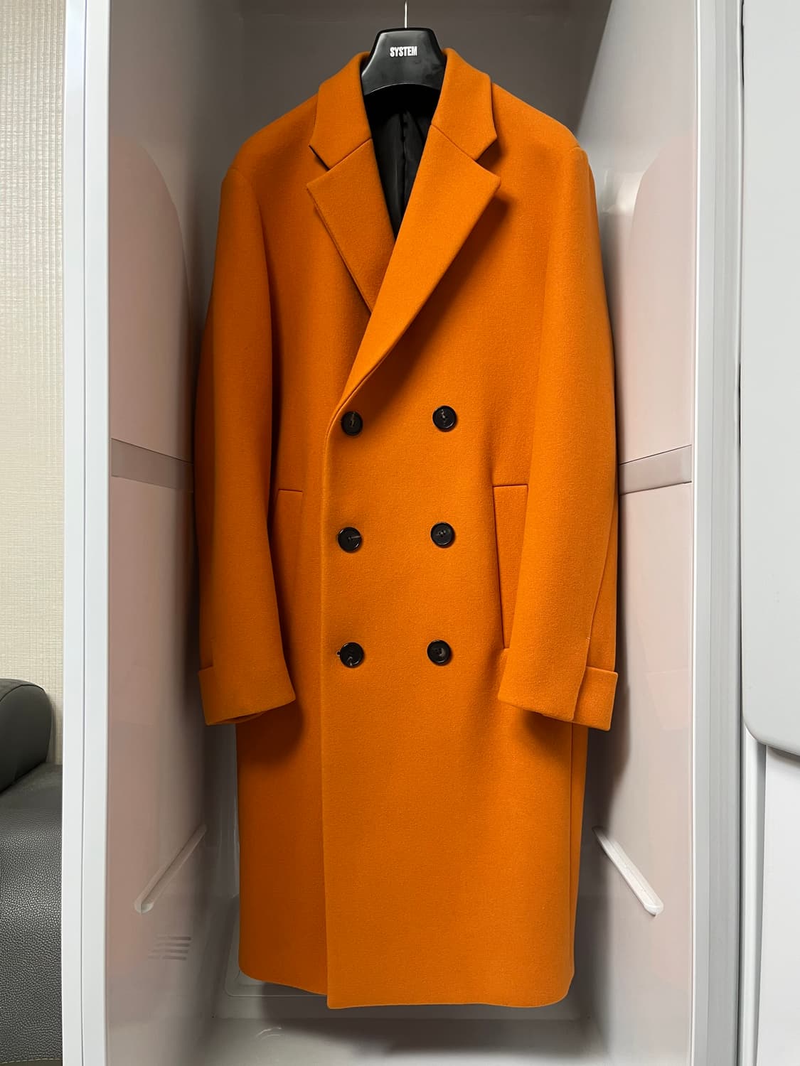 시스템옴므 오렌지 포인트 커프스 캐시미어 울 더블 코트 100사이즈 상품이미지1