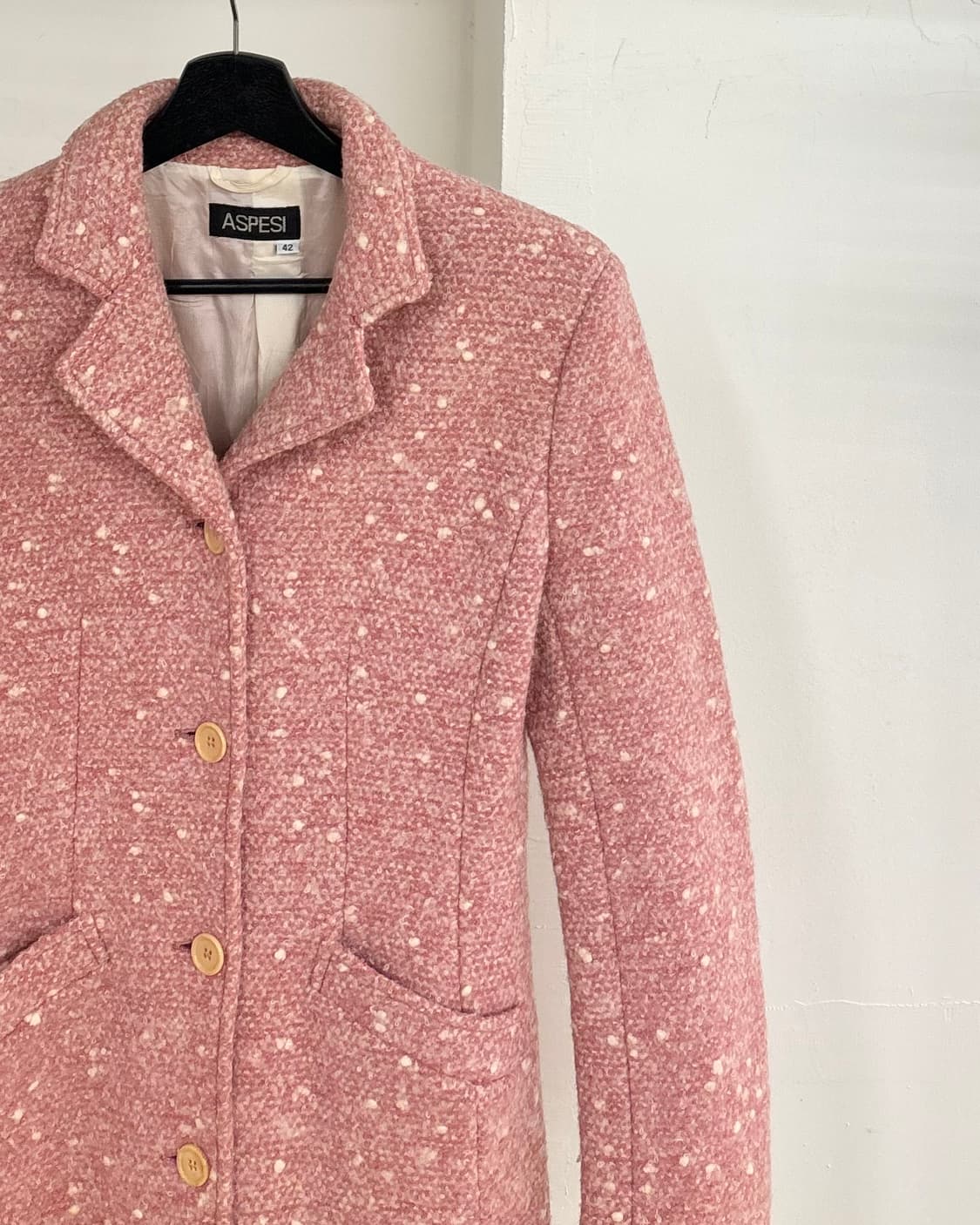 아스페시 핑크 트위드 웰트 포켓 코트 자켓 상품이미지4