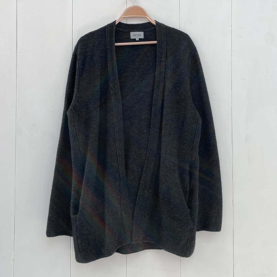 시리즈(series;) 캐시미어 혼방 오픈형 가디건 차콜 상품이미지2