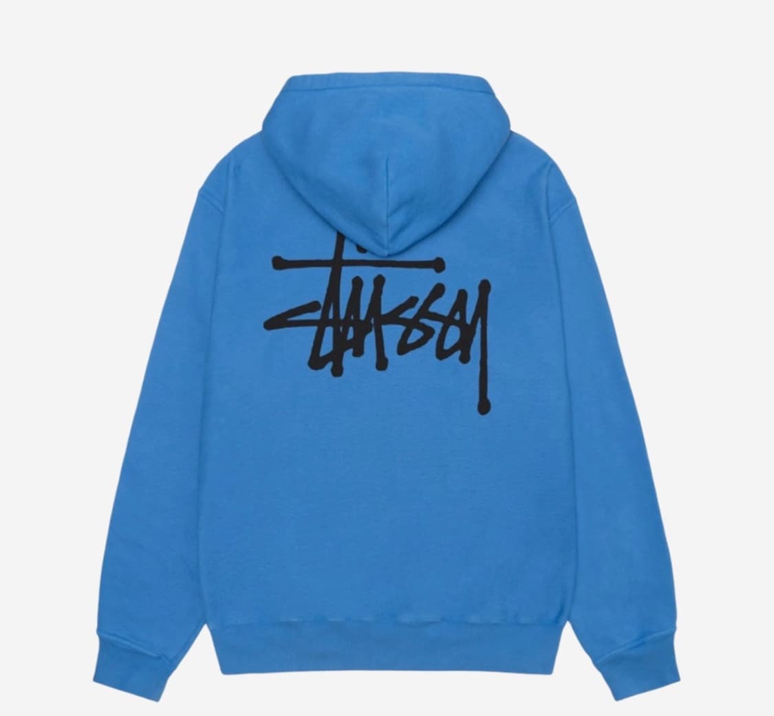 스투시 베이직 피그먼트 후드 블루 상품이미지1