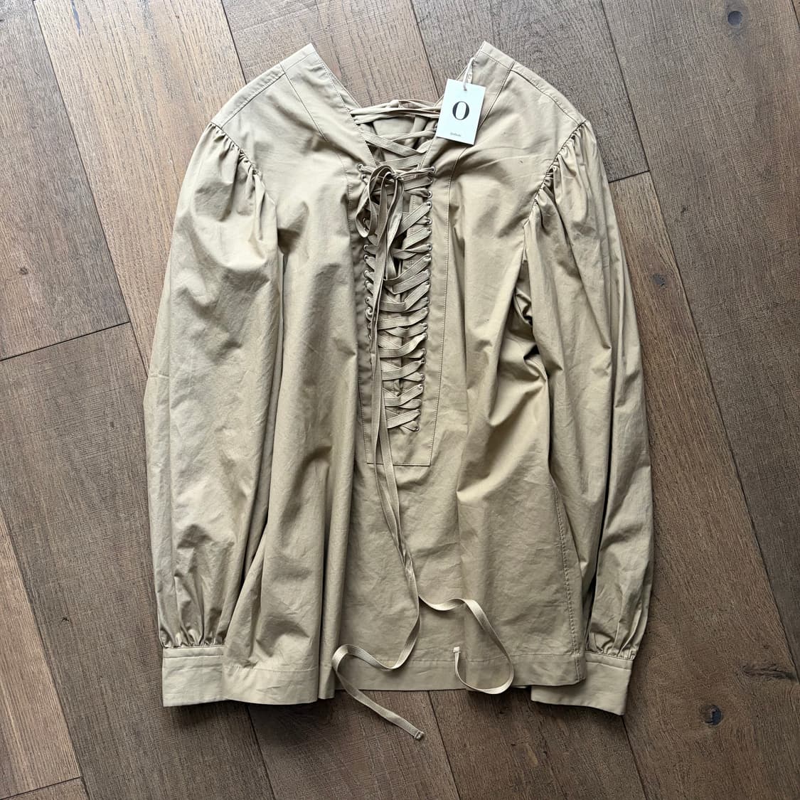 Corset Detail Shirring Puff Blouse 상품이미지6