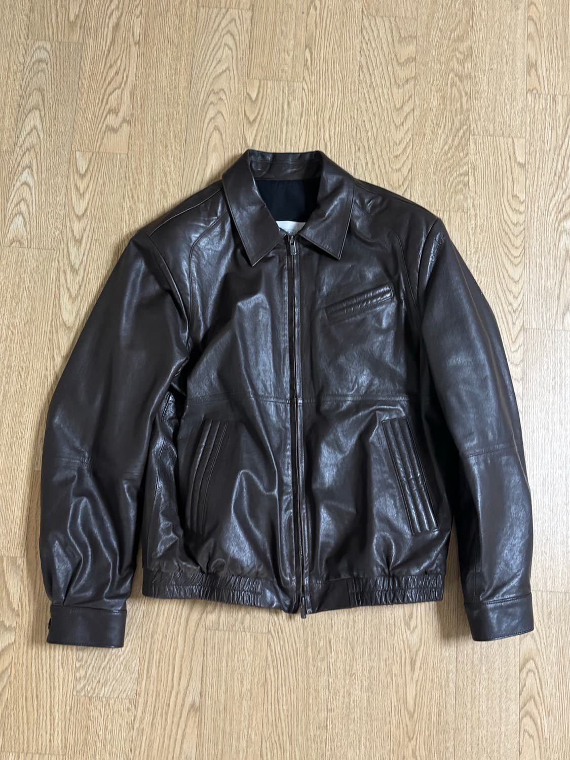 해칭룸 스티치 볼륨 레더 자켓  상품이미지3