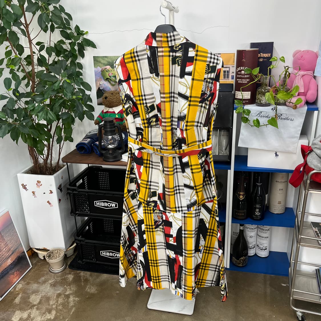 버버리 슬리브리스 코튼 체크 원피스 Uk4 상품이미지5