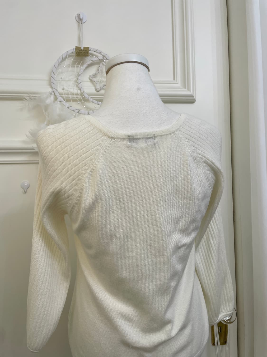 ivory pleats point basic knit top 상품이미지4