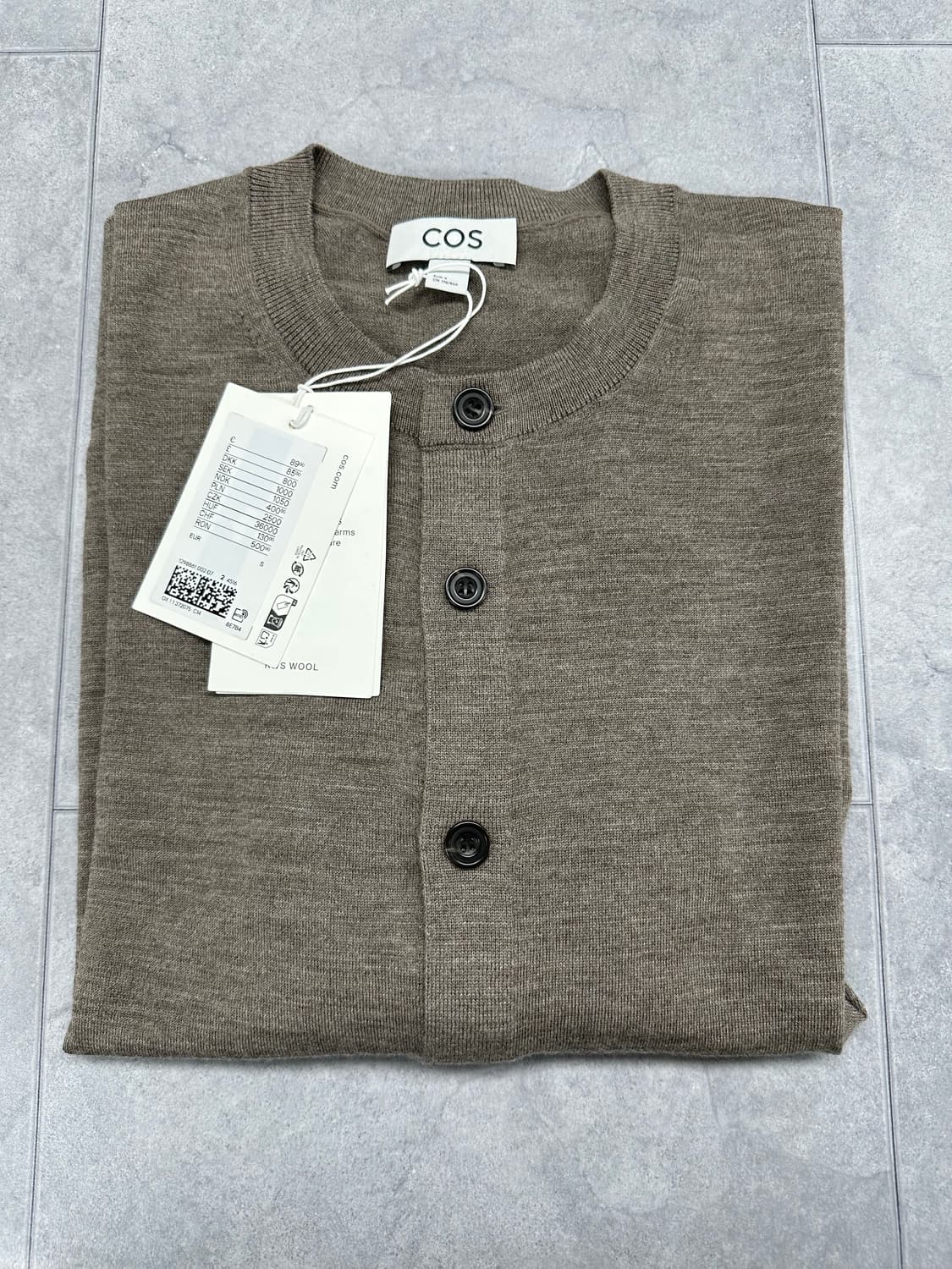 [S] COS 메리노 울 크루넥 가디건 그레이 멜란지 상품이미지8