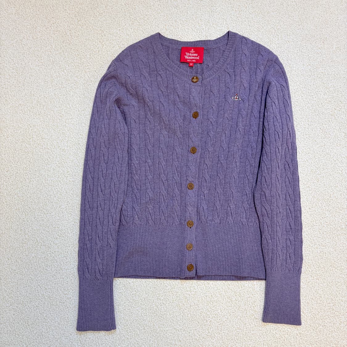 비비안 웨스트우드 퍼플 울 케이블 가디건 상품이미지1