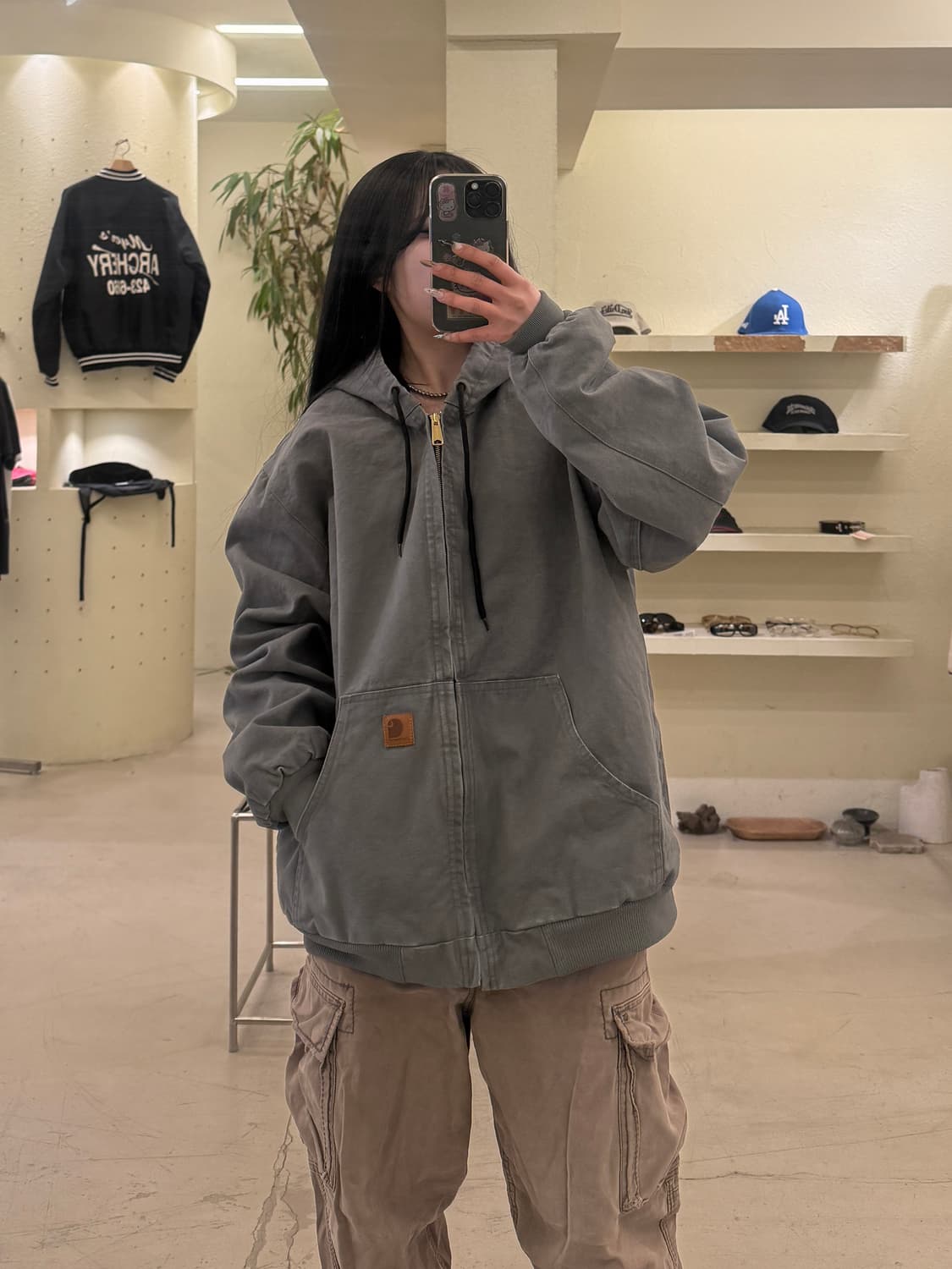 칼하트 j25 액티브 그레이 워크 자켓 U634 상품이미지1