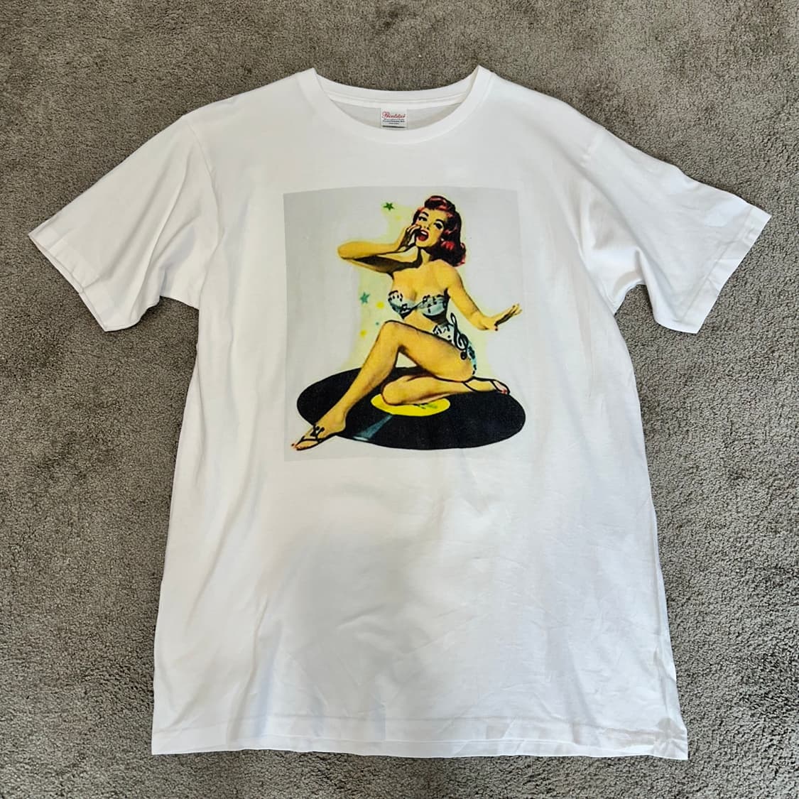 프린팅스타 핀업걸 프린팅 반팔티L 상품이미지1