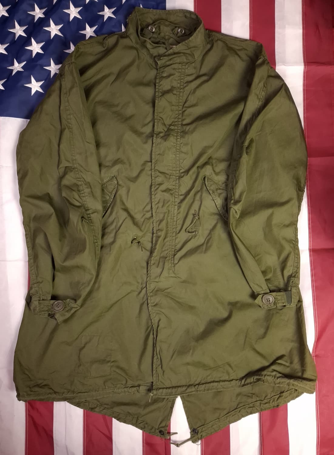 완전 새제품 오리지날 초기형 미군 M-65피쉬테일 개파카 스몰 풀셋트 상품이미지5