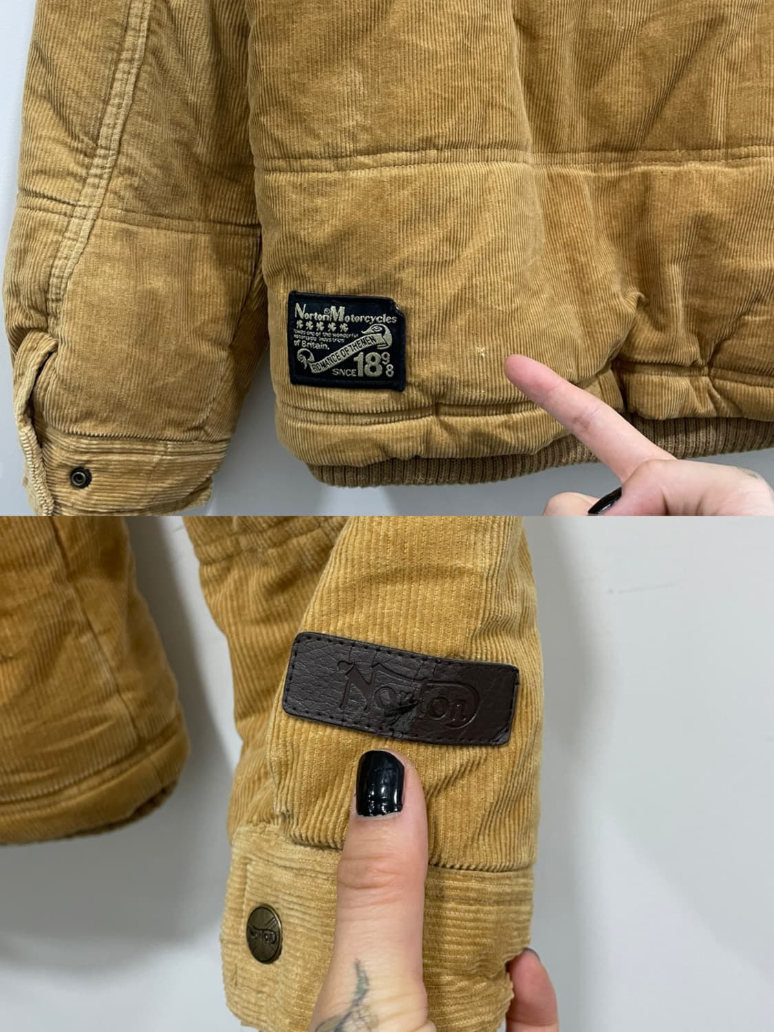 (빈티지)Norton 자수패치 소매 탈부착 2way 코듀로이 자켓 상품이미지10