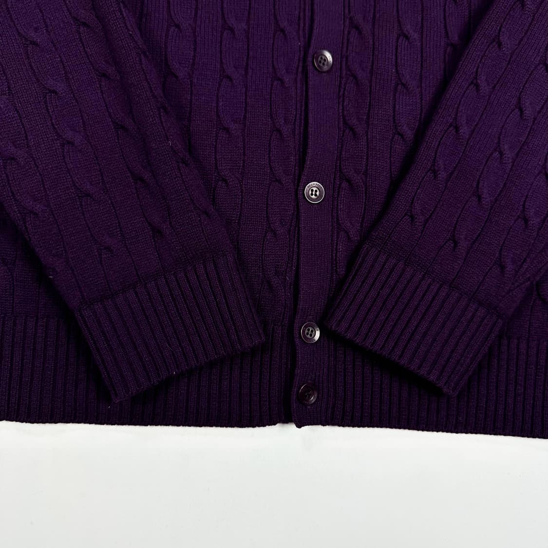 빈폴 퍼플 꽈배기 니트 가디건 (XL) 상품이미지4