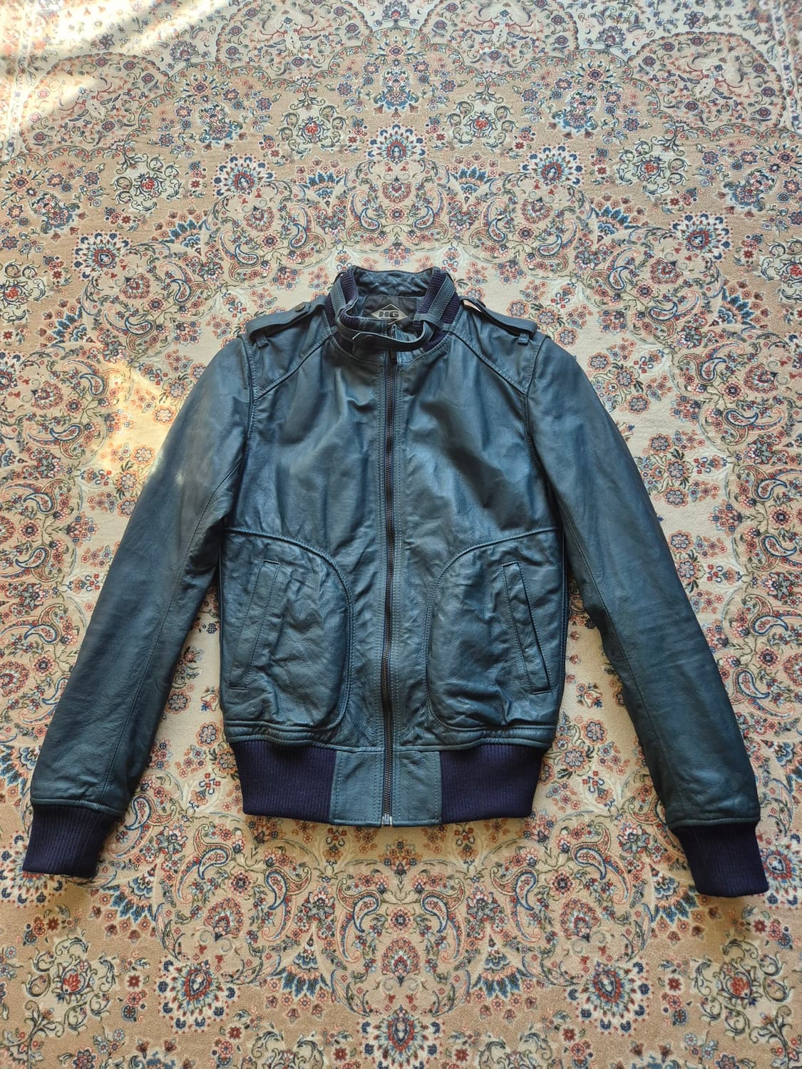 기무라타쿠야 착용 히스테릭 글래머 레더 블루종 상품이미지2