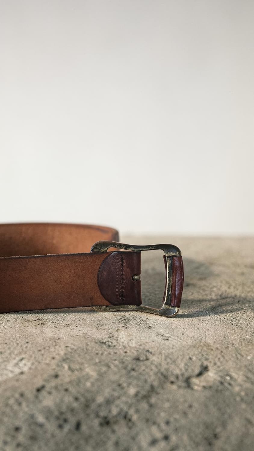 빈티지 통가죽 벨트 브라운 상품이미지5