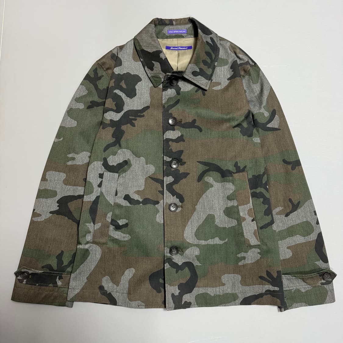 저널스탠다드 카모패턴 트윌 코튼 버튼 블루종 자켓 상품이미지7