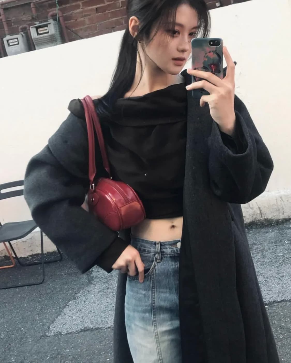 미세키서울 후드 롱 더플 코트 상품이미지3