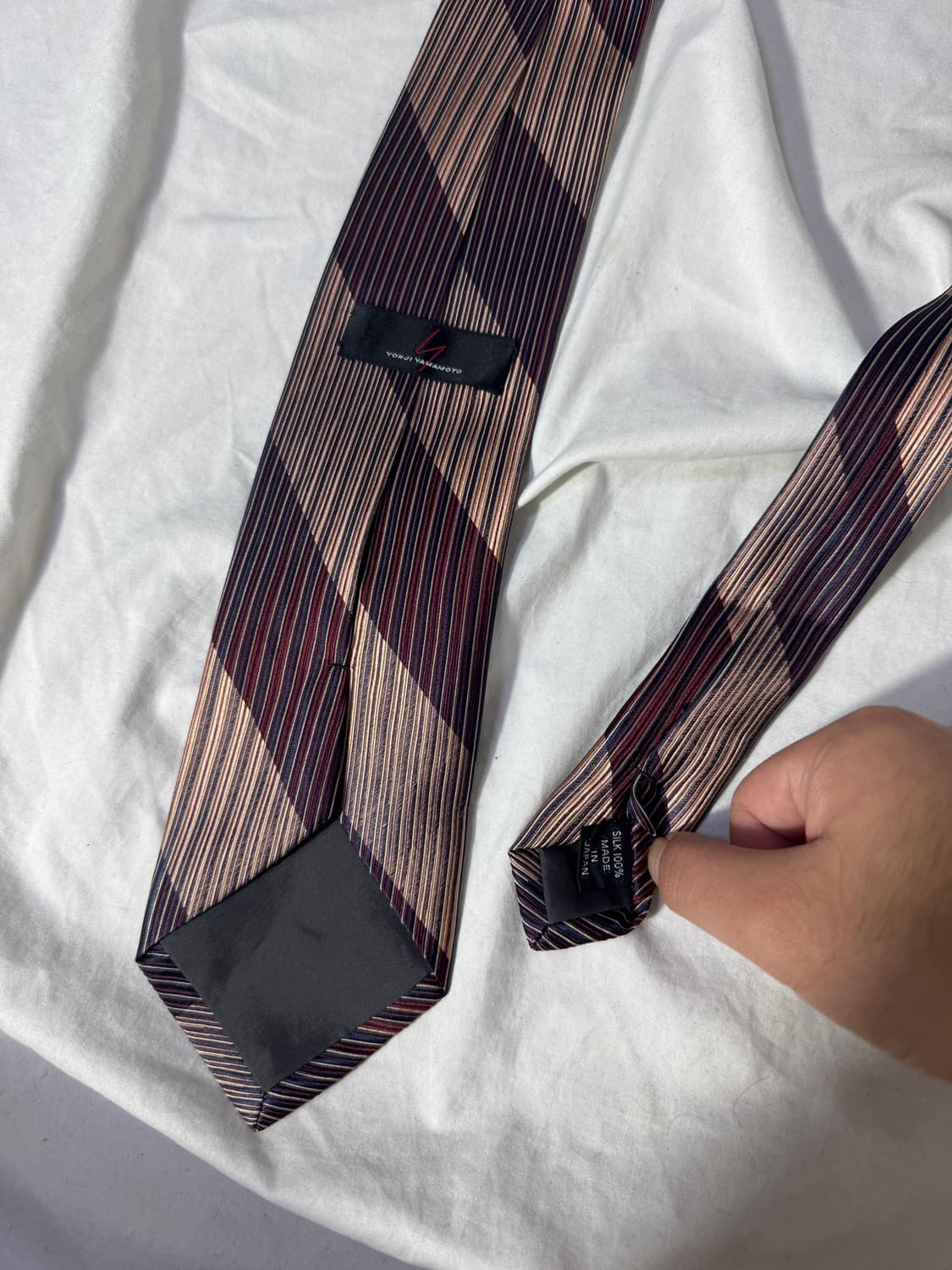 요지야마모토 패턴 실크 넥타이 상품이미지3