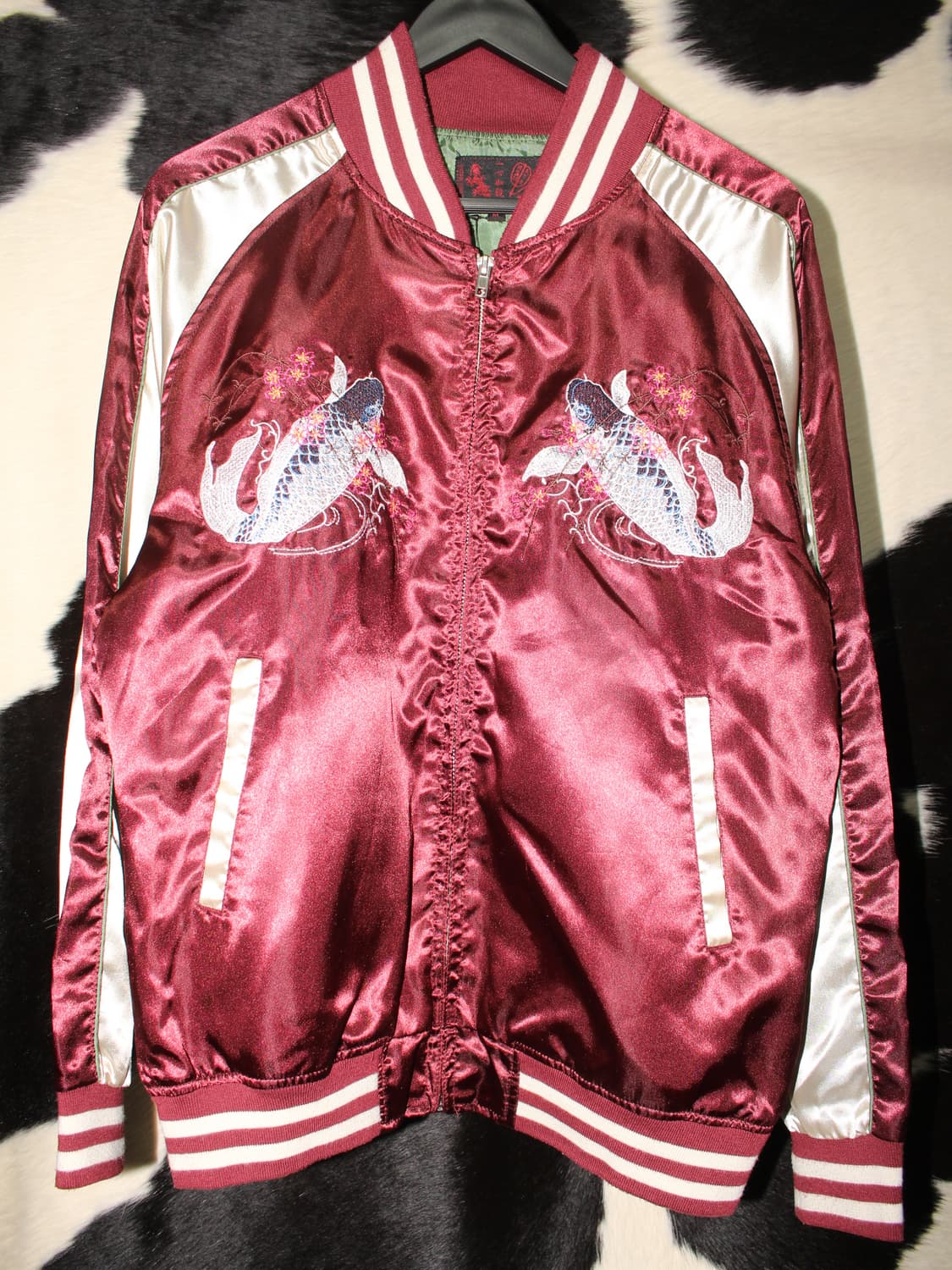 一心如鏡 Oriental Koi Embroidery Sukajan 상품이미지2