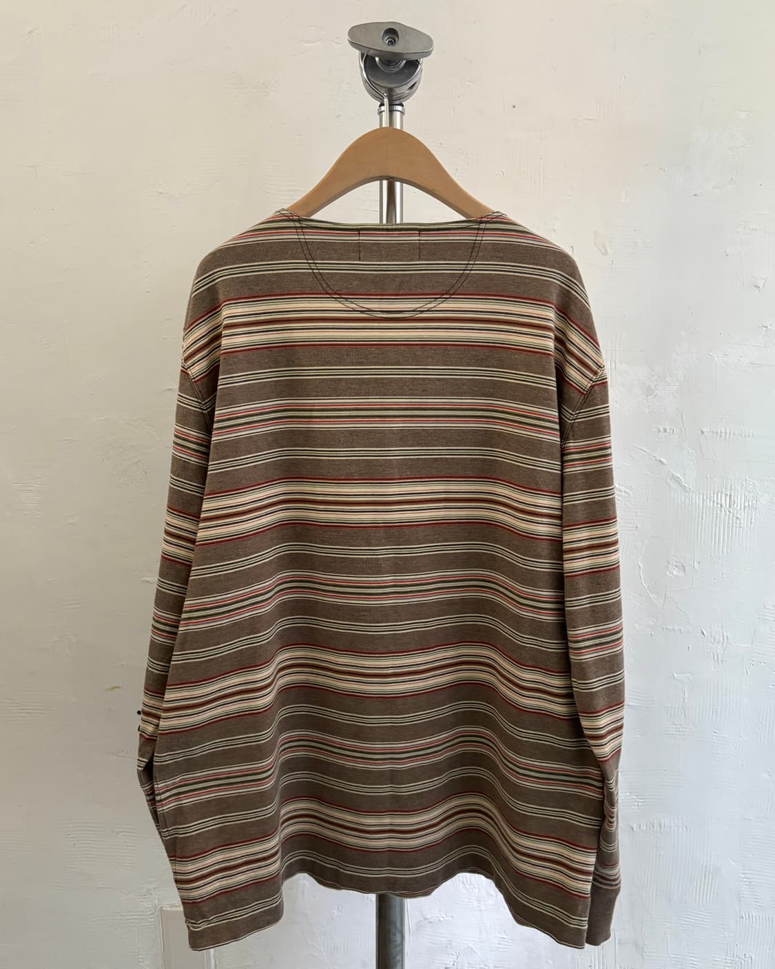 RRL 더블알엘 브라운 스트라이프 헨리넥 롱슬리브 상품이미지9