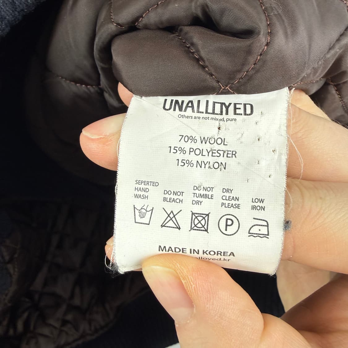(L) 어널로이드 울 혼방 바시티 자켓 네이비 상품이미지5