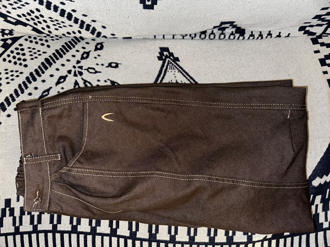 아캄 팬츠 1사이즈 브라운 핀턱프린트데님 상품이미지3