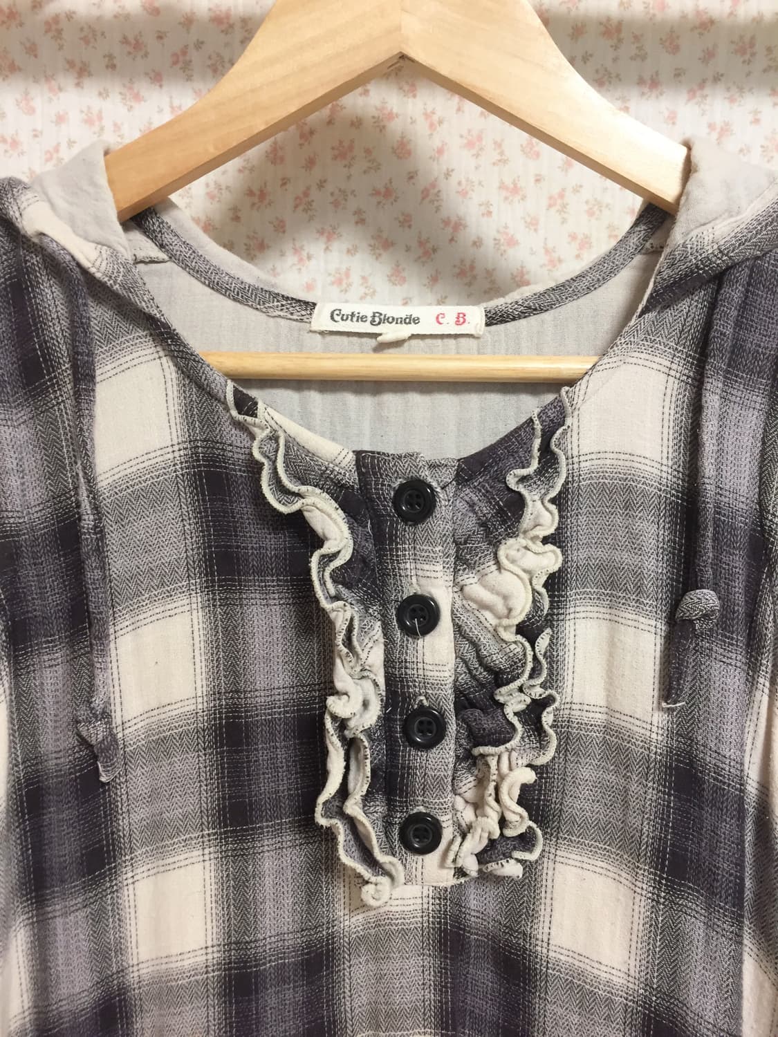 빈티지 퍼플그레이 체크 나시원피스 상품이미지5