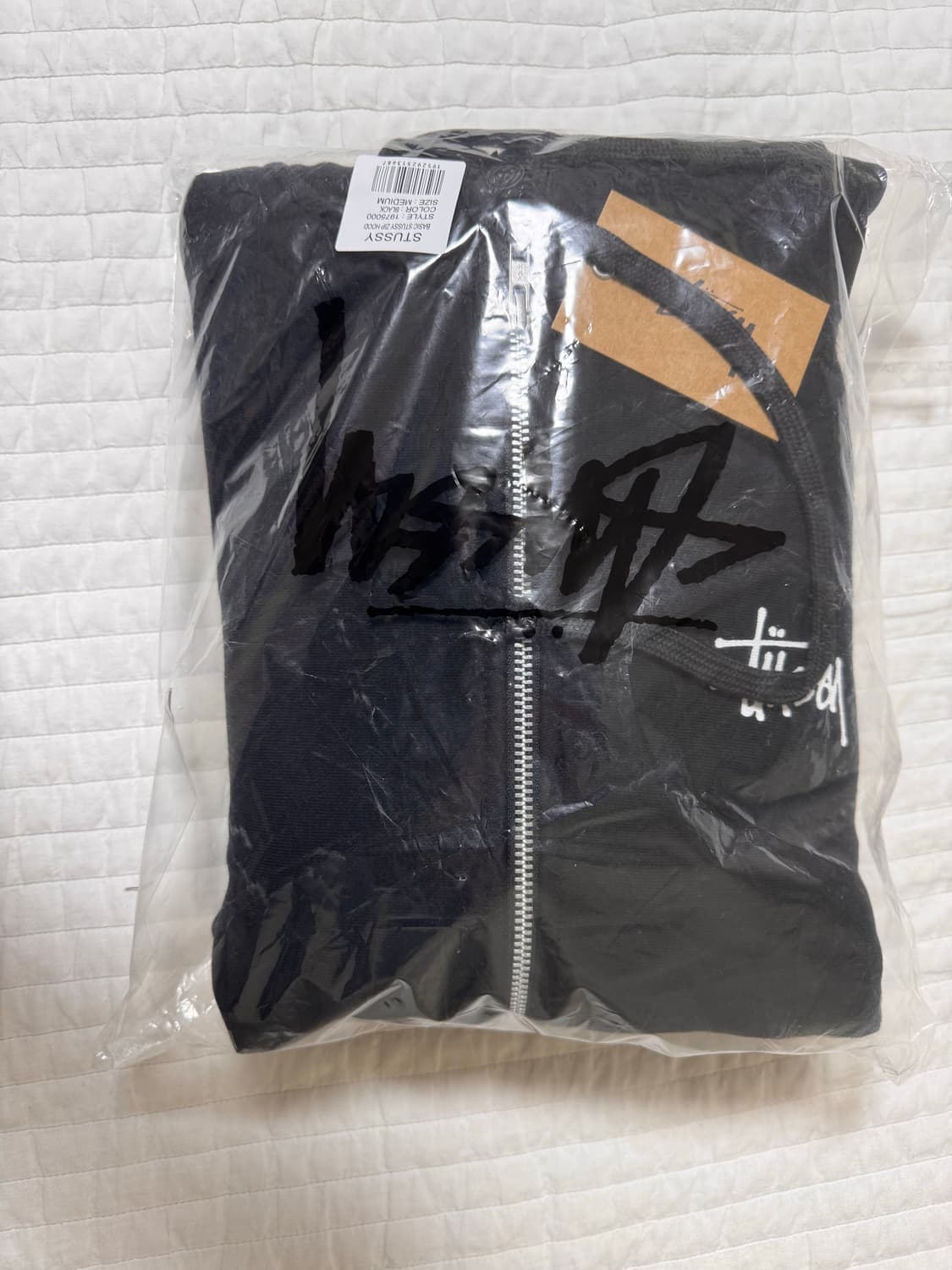 (새상품)스투시 베이직 후드집업 블랙 M 상품이미지1