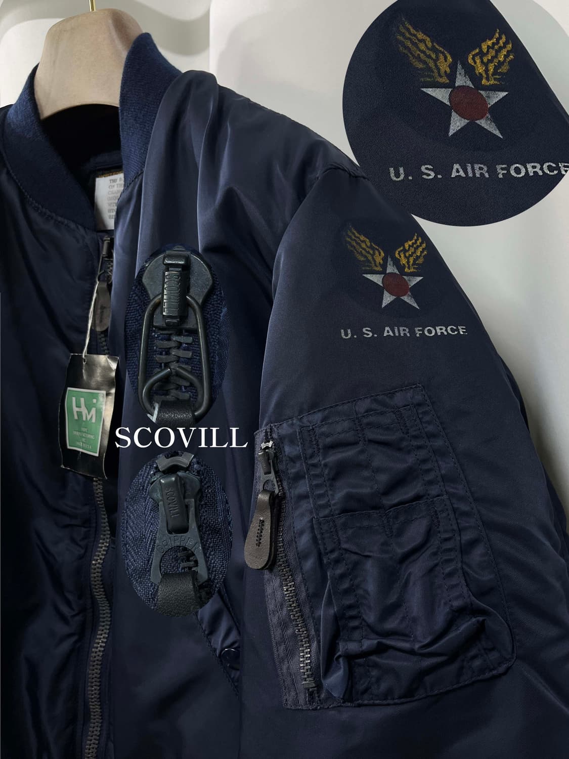 80's USAF B-15C 울파일 모디파이드 플라이트 보머 자켓 상품이미지6