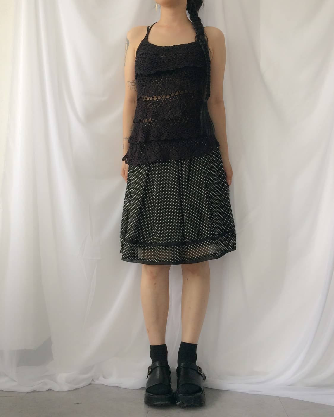 Crochet layer holter neck sleeveless 상품이미지1