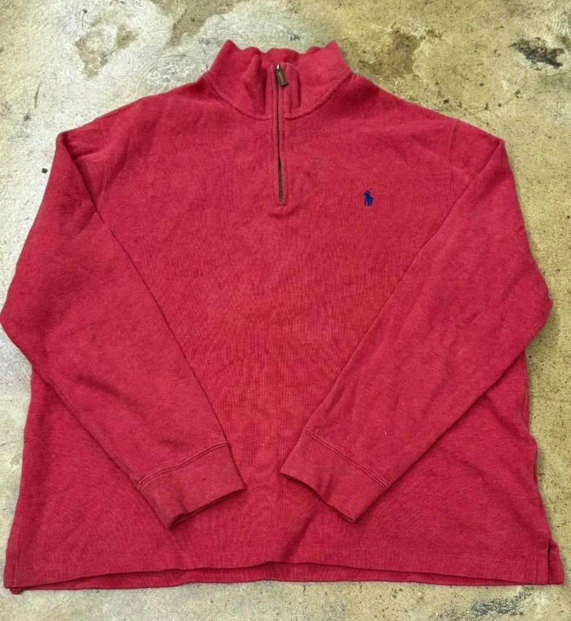폴로 랄프로렌 레드 하프집업 니트 상품이미지1
