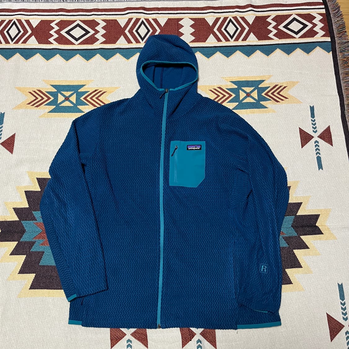 파타고니아 R1 에어 풀 집 후디 XL 라곰 블루 상품이미지2