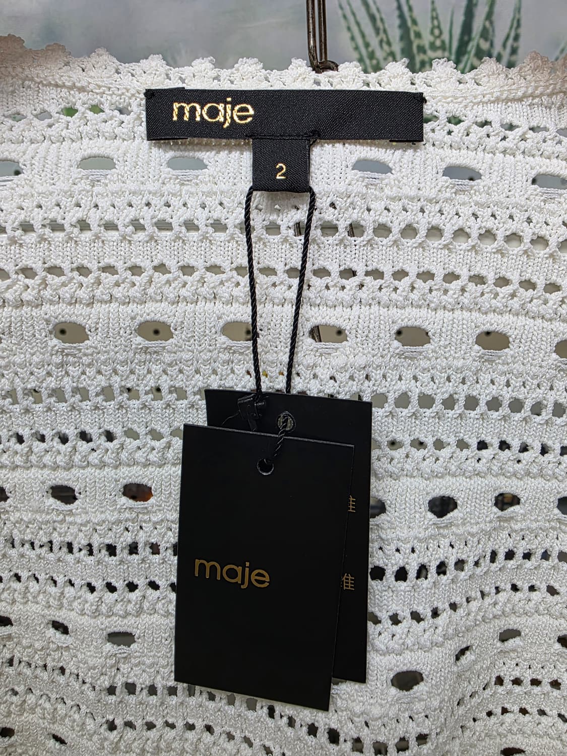 마쥬 크로셰 크롭탑 66 니트탑 8부소매 레이스탑 WM43 상품이미지2