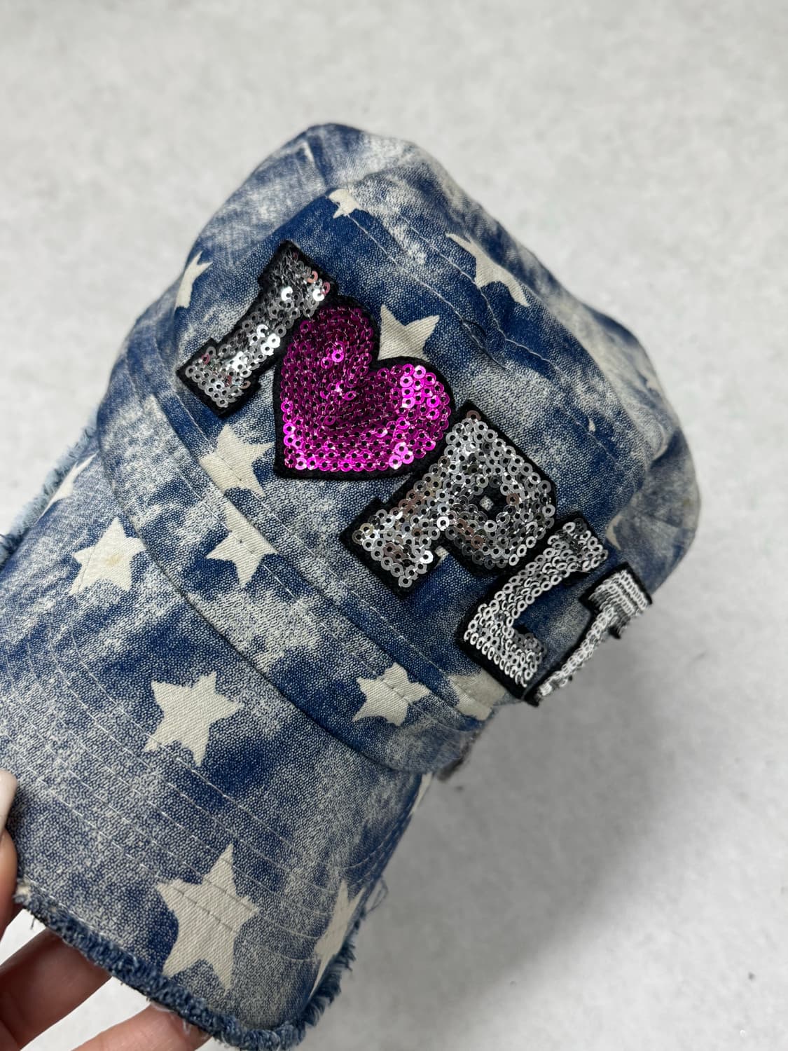 갸루 Y2K 글리터 데님 캡  상품이미지4