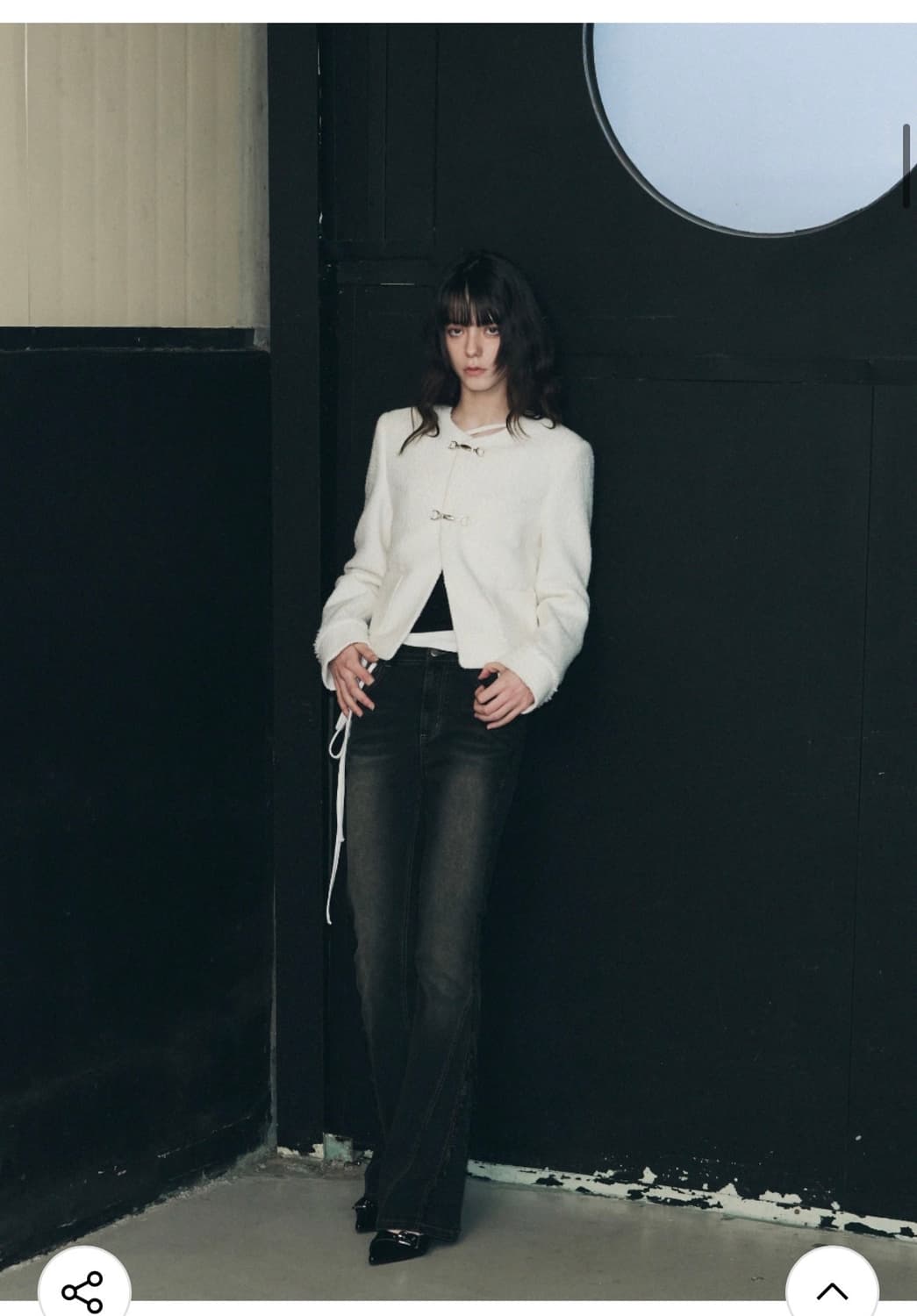 (새상품) 레더리 후크 트위드 자켓 [IVORY] 판매 상품이미지3