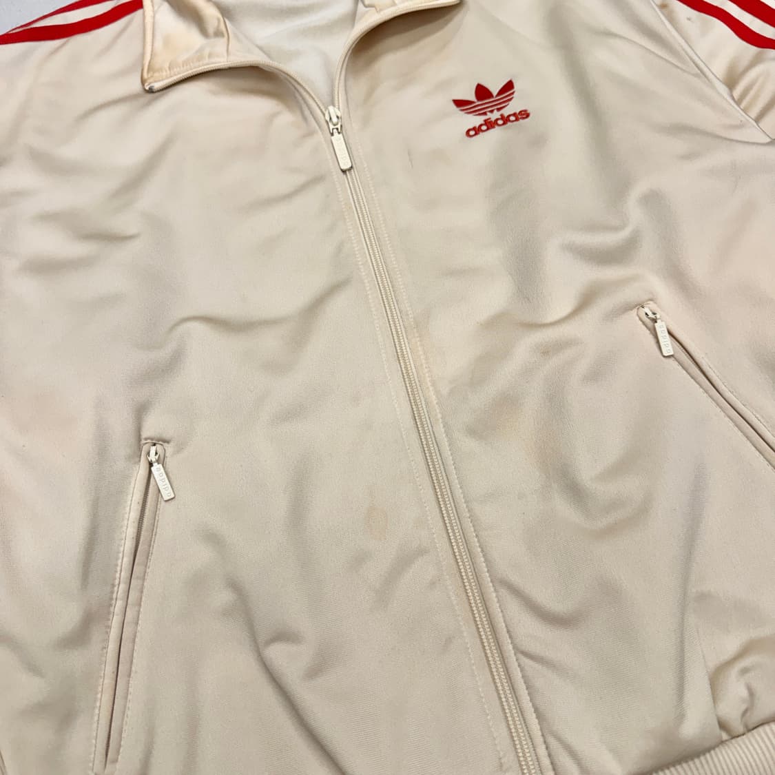 *레전드* 아디다스 80s-90s 파이어버드 아이보리 레드 트랙탑 져지 상품이미지4