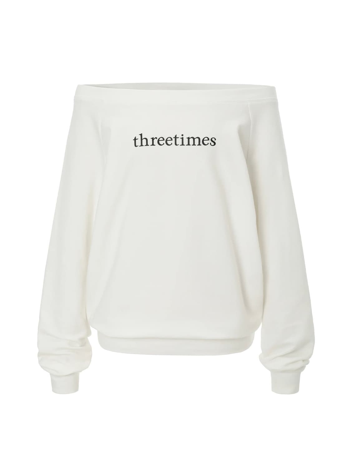 쓰리타임즈 베이직 로고 오프탑 화이트 상품이미지1